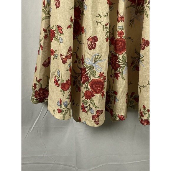 Women’s German Style Cosplay Dress Sz S Red Florals Tie Bodice Puff Off Shoulder - Picture 4 of 16